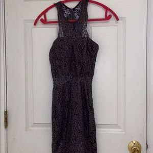 Grey lace halter dress!